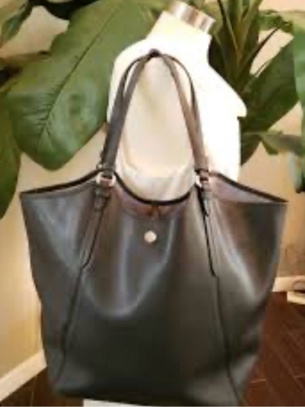 Coach Peyton Saffiano Leather Tote Bag in Black - Picture 5 of 11